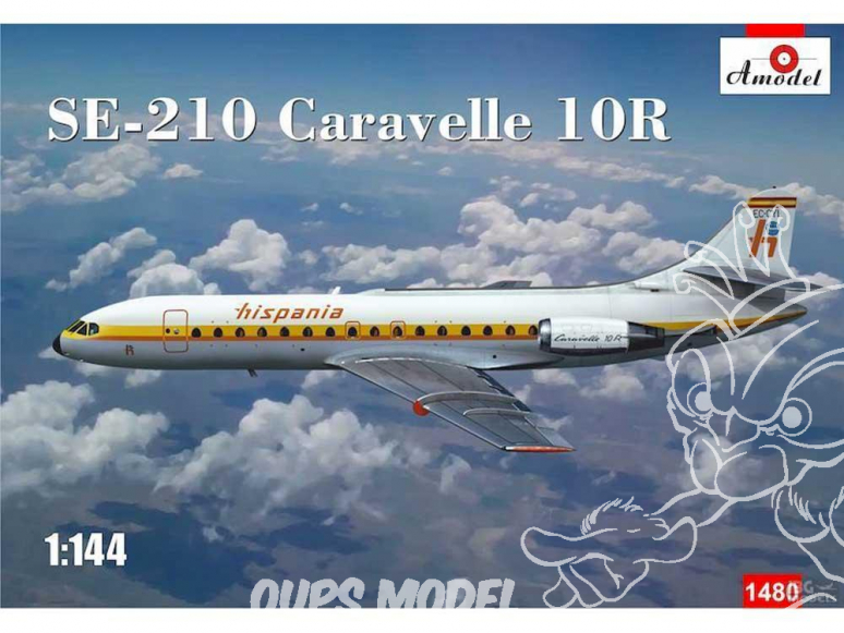 Amodel maquette avion 1480 SUD AVIATION SE-210 CARAVELLE 10R 1982 1/144