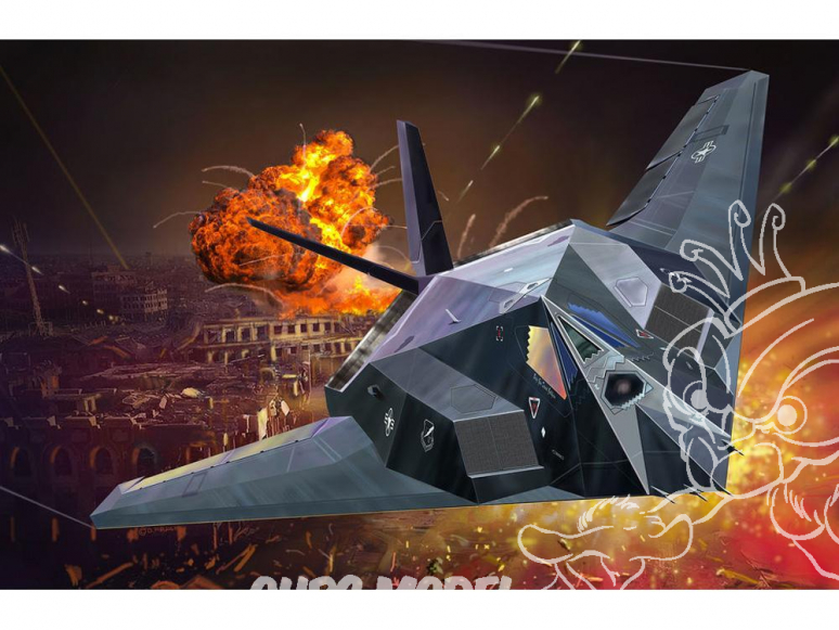 Revell model set 63899 Lockheed Martin F-117A Nighthawk Stealth Fighter inclus peintures principale colle et pinceau 172