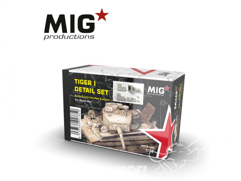 MIG Productions by AK MP72-045 Set de détails Tigre I Début & Fin de production - Trappes et moteur 1/72