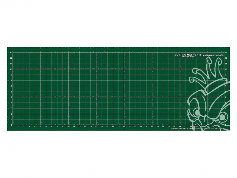 Hasegawa outillage TT107 Tapis de découpe 40 × 15 (traitement horizontal R Edge) structure à trois couches vert Mat