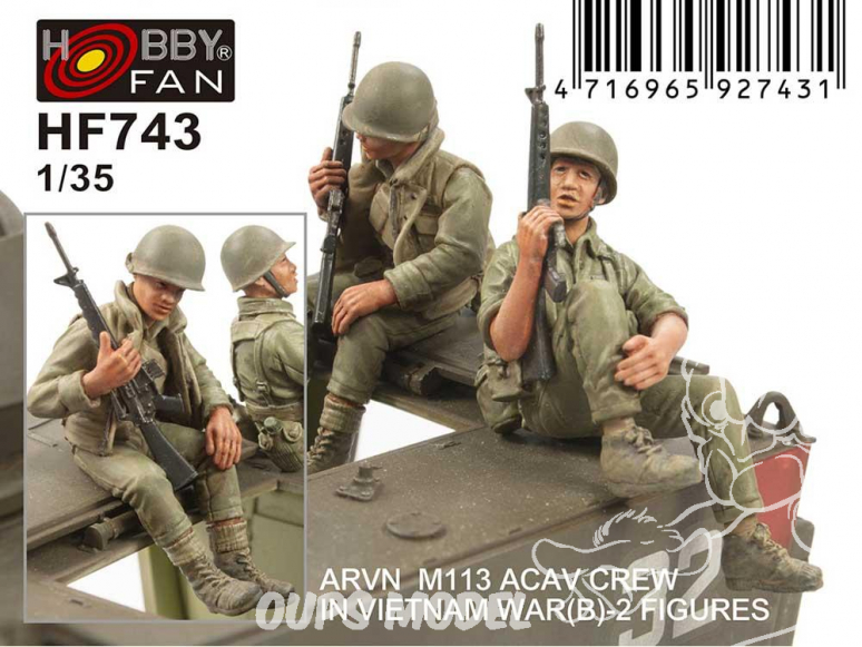 Hobby Fan kit personnages HF743 EQUIPAGE DE M113 ACAV ARMEE SUD VIETNAMIENNE 1972 (2 figurines) B 1/35