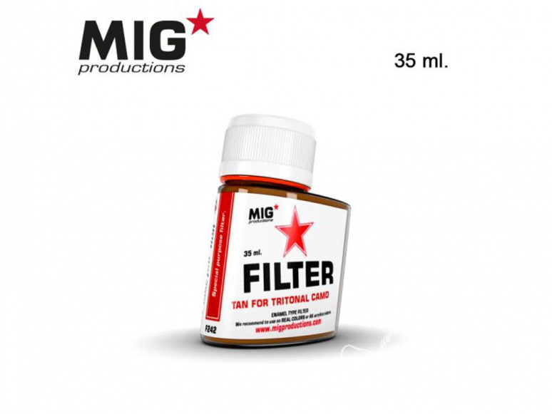 MIG Productions by Ak F242 Filtre Tan pour camouflage 3 Tons 35ml