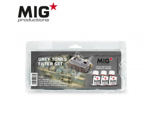 MIG Productions by Ak P266 Set de Filtres enamel pour tons gris 3 x 35ml