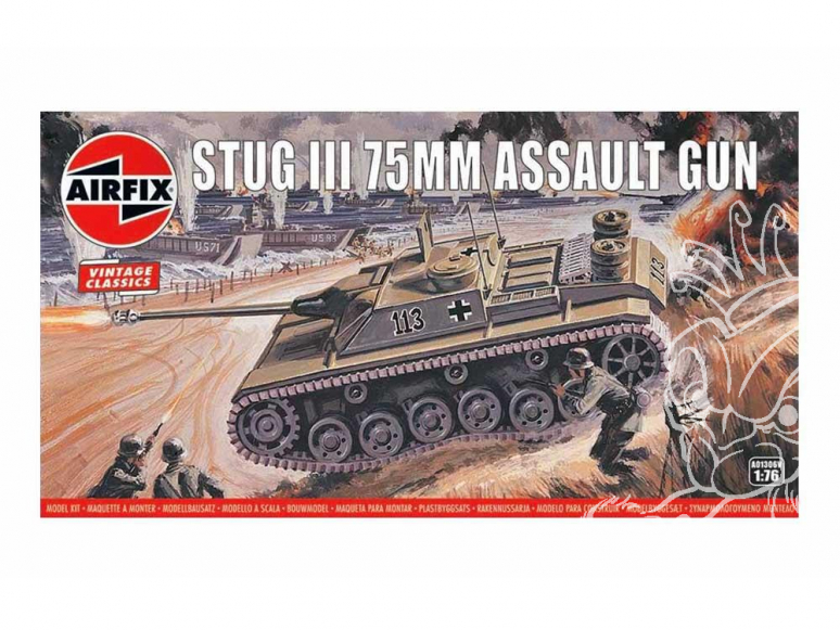 Airfix maquette militaire 01306V Classics Vintage Stug III 75mm Assault Gun 1/76