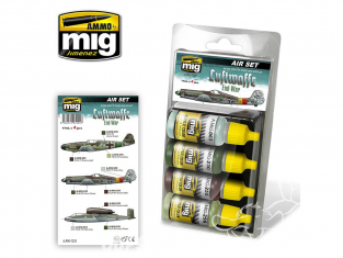 MIG peinture 7221 Set couleurs Luftwaffe WWII Fin de guerre 4 x 17ml