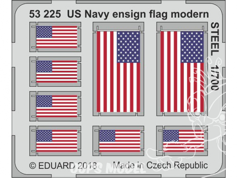 Eduard photodecoupe bateau 53225 Drapeaux US Navy moderne Métal 1/700