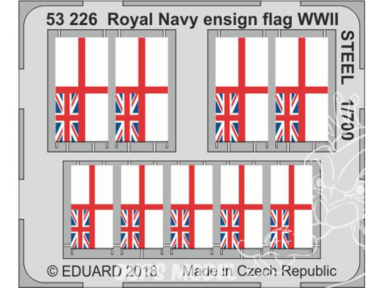 Eduard photodecoupe bateau 53226 Drapeaux Royal Navy WWII Métal 1/700