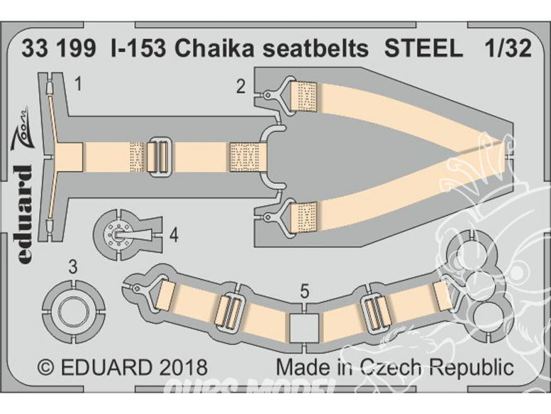 Eduard photodécoupe avion 33199 Harnais métal Polikarpov I-153 Chaika Icm 1/32