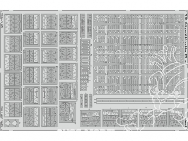 Eduard photodecoupe avion 72673 Baie de bombes Wellington Mk.Ia/c Airfix 1/72