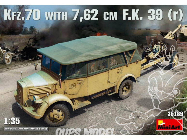 Mini Art maquette militaire 35189 Kfz.70 et canon 7,62 cm F.K. 39 ( r ) 1/35