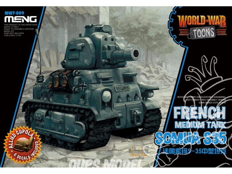 Meng maquette militaire WWT-009 Somua S35 char français Cartoon