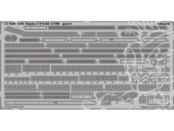 Eduard photodecoupe bateau 17029 USS Nimitz CVN-68 1/700