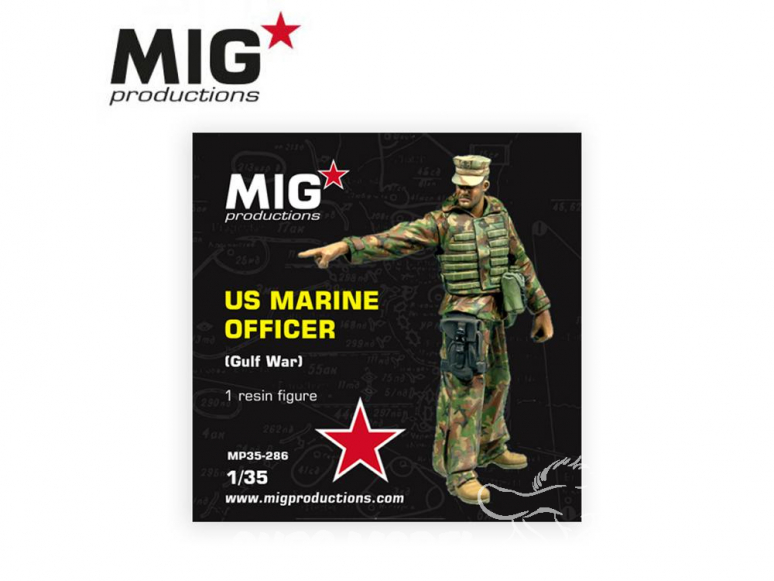 MIG Productions by AK MP35-286 Officer US Marine - Guerre du Golfe 1/35