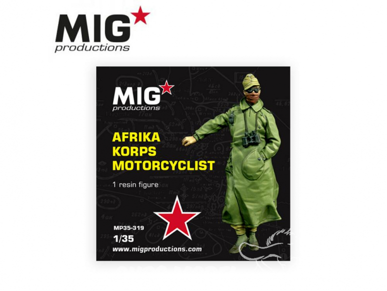 MIG Productions by AK MP35-319 Motocycliste Afrika Korps 1/35