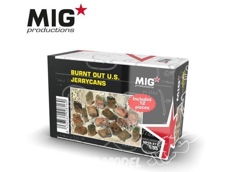 MIG Productions by AK MP35-371 Jerrycans US brulés x12 1/35