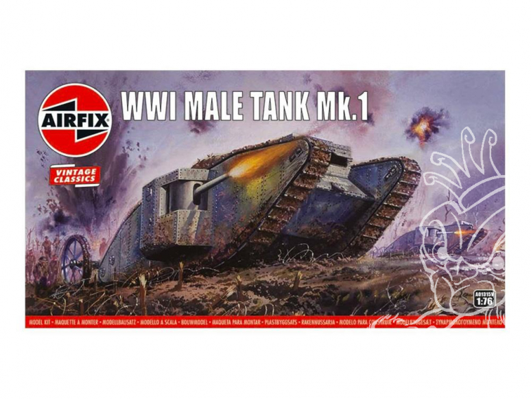 Airfix maquette militaire A01315V Classics Vintage WWI Male Tank Mk.I 1/76