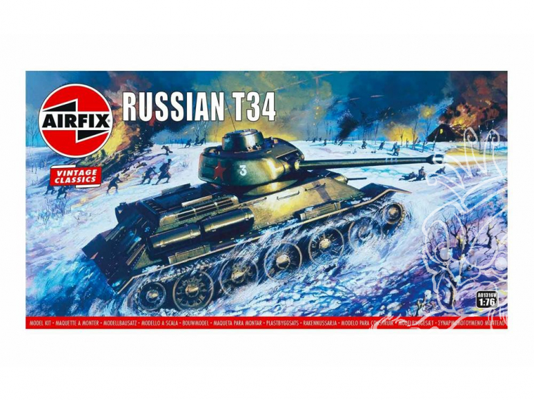 Airfix maquette militaire A01316V Classics Vintage T34 Russe Medium Tank 1/76