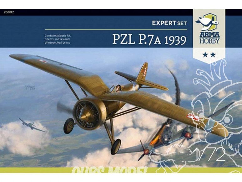 Arma Hobby maquette avion 70007 PZL P.7a 1939 Expert Set 1/72