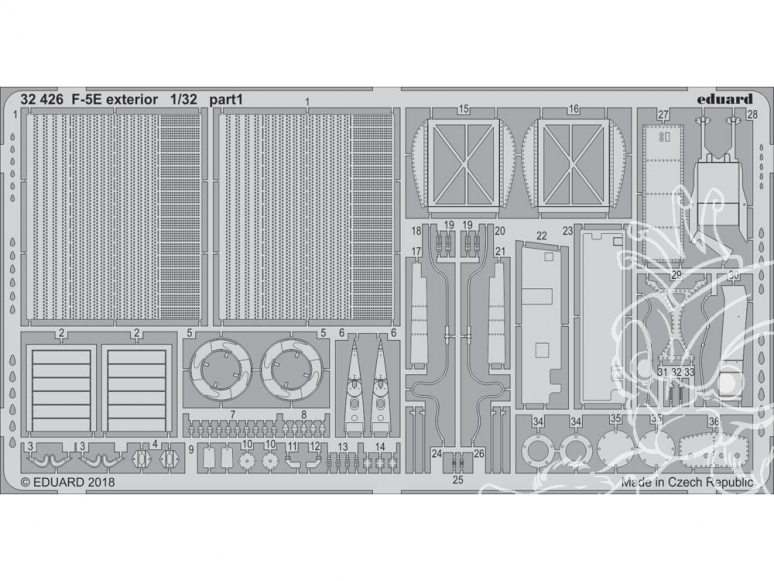Eduard photodécoupe avion 32426 Exterieur F-5E Kitty Hawk 1/32