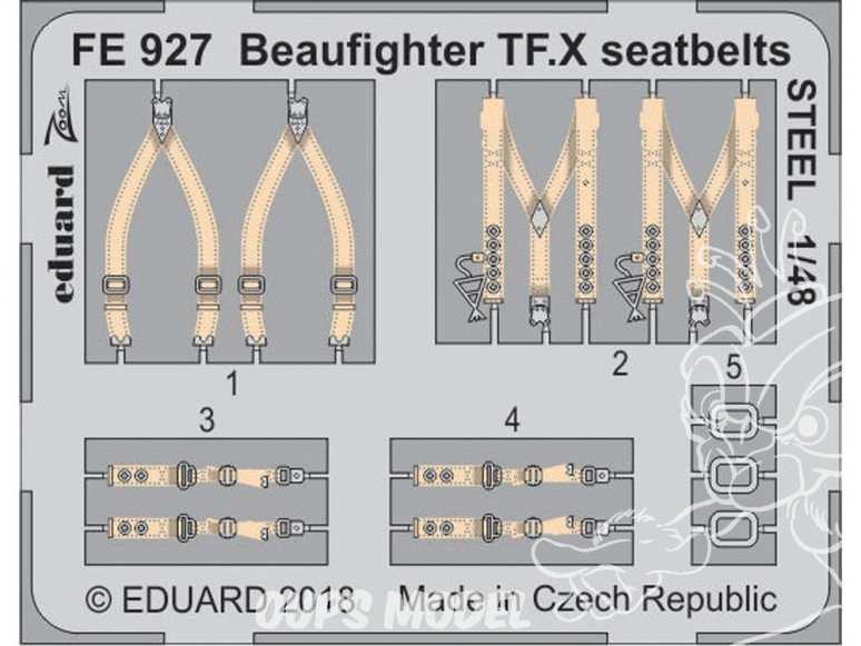 EDUARD photodecoupe avion FE927 Harnais métal Beaufighter TF.X Revell 1/48