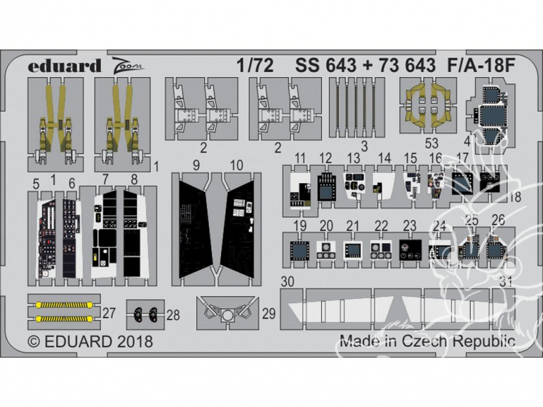 Eduard photodecoupe avion SS643 Zoom Amélioration F/A-18F Academy 1/72