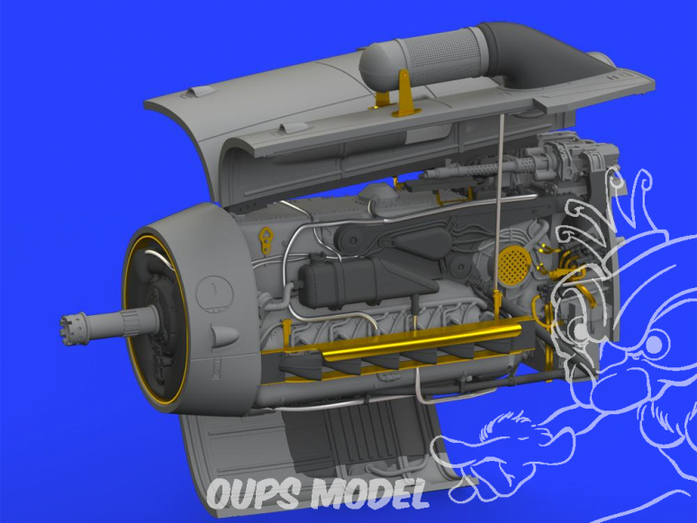 Eduard kit d'amelioration avion brassin 648427 Moteur pour Messerschmitt Bf109G-6/U4 Tamiya 1/48