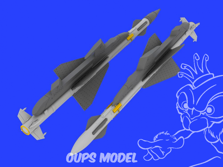 Eduard kit d'amelioration avion brassin 648432 Missiles R-23R pour MiG-23 Trumpeter 1/48