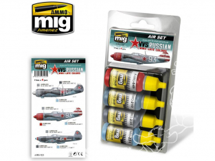 MIG peinture 7223 Set couleurs Russes VVS WWII Fin de guerre 4 x 17ml