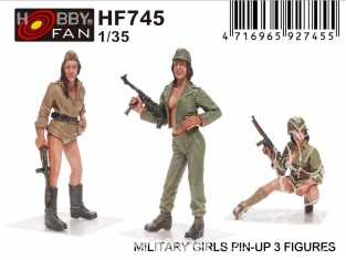 Hobby Fan kit personnages HF745 Pin-up militaire (3 figurines) 1/35