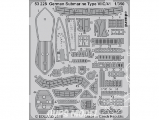 Eduard photodecoupe bateau 53228 Amélioration German Submarine Type VIIC/41 Revell 1/350