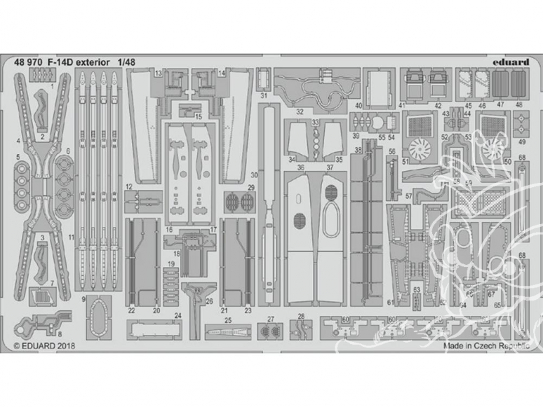 EDUARD photodecoupe avion 48970 Extérieur F-14D Tomcat Tamiya 1/48