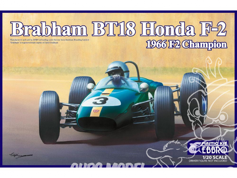 Ebbro maquette voiture 20022 Brabham BT18 Honda F-2 1966 F2 Champion 1/20