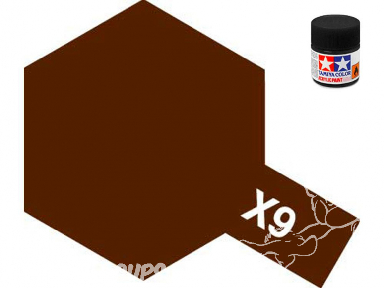 peinture maquette tamiya x09 marron brillant