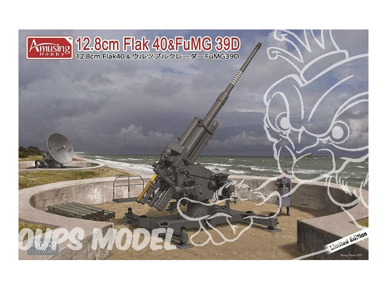 Amusing maquette militaire 35A020 12,8 cm Flak 40 avec radar FuMG 39D 1/35