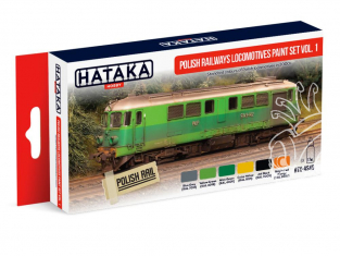 Hataka Hobby peinture acrylique Red Line AS40 Set Polish Railways Locomotives Vol. 1 6 x 17ml