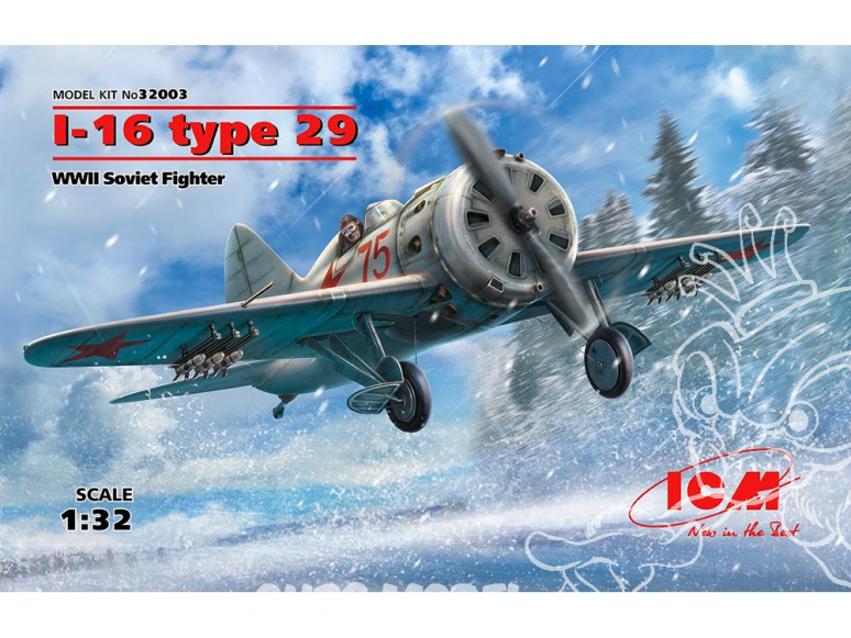 Icm maquette avion 32003 Polikarpov I-16 type 29 Chasseur Soviétique de la Seconde Guerre Mondiale 1/32