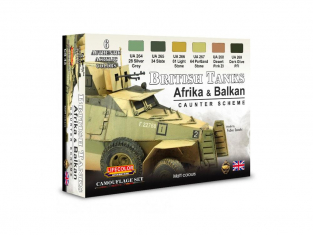 Lifecolor set de peintures cs43 Couleur Blindé Anglais WWII Afrique et Balkans