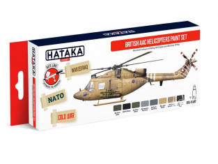 Hataka Hobby peinture acrylique Red Line AS87 Set British AAC Helicopters 8 x 17ml
