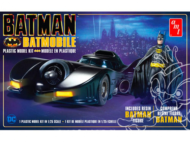 AMT maquette voiture 1107 Batmobile avec Batman en Résine 1/25