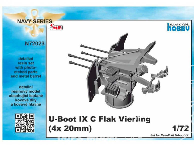 Cmk kit d'amelioration N72023 Conversion de Flak-Vierling U-Boot IX kit revell 1/72