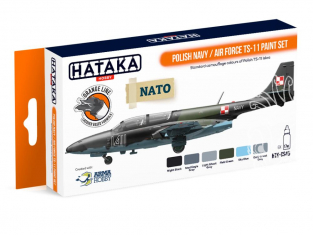 Hataka Hobby peinture laque Orange Line CS46 Set Polish Navy - Air Force TS-11 6 x 17ml