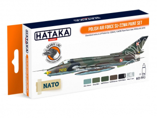 Hataka Hobby peinture laque Orange Line CS47 Set Polish Air Force Sukhoi SU-22M4 6 x 17ml