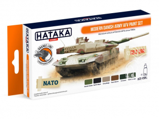 Hataka Hobby peinture laque Orange Line CS84 Set Modern Danish Army AFV 6 x 17ml