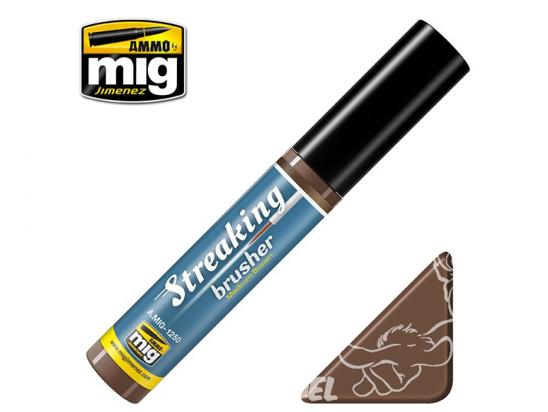 MIG Streakingbrusher 1250 Brun Moyen Peinture Streaking avec applicateur 10ml