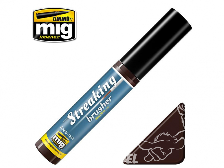 MIG Streakingbrusher 1252 Rouge brun Peinture Streaking avec applicateur 10ml