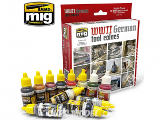 MIG peinture 7179 Set Couleurs Outils Allemands 12 x 17ml