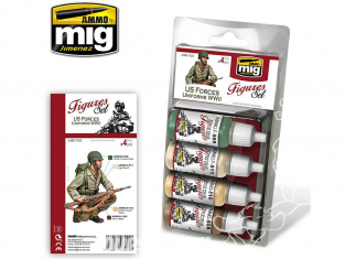 MIG peinture Figurines 7022 Set Uniformes US Forces WWII 4 x 17ml