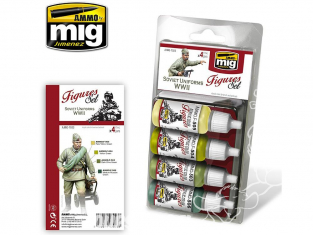 MIG peinture Figurines 7023 Set Uniformes Soviétiques WWII 4 x 17ml