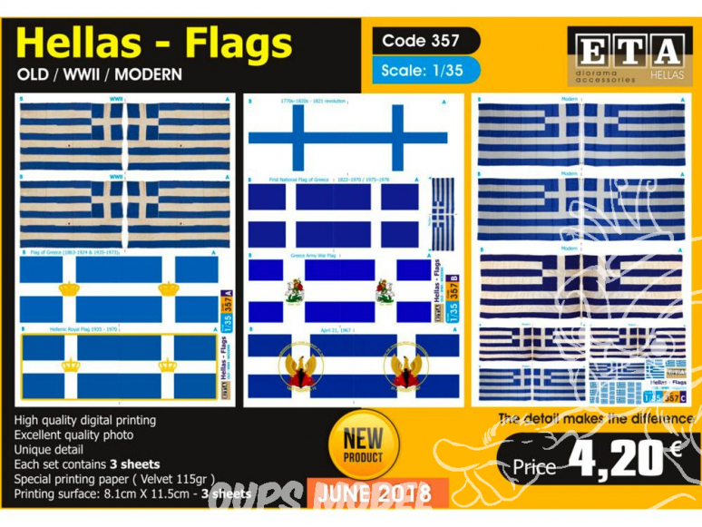 ETA diorama 357 Drapeaux Grec 1/35