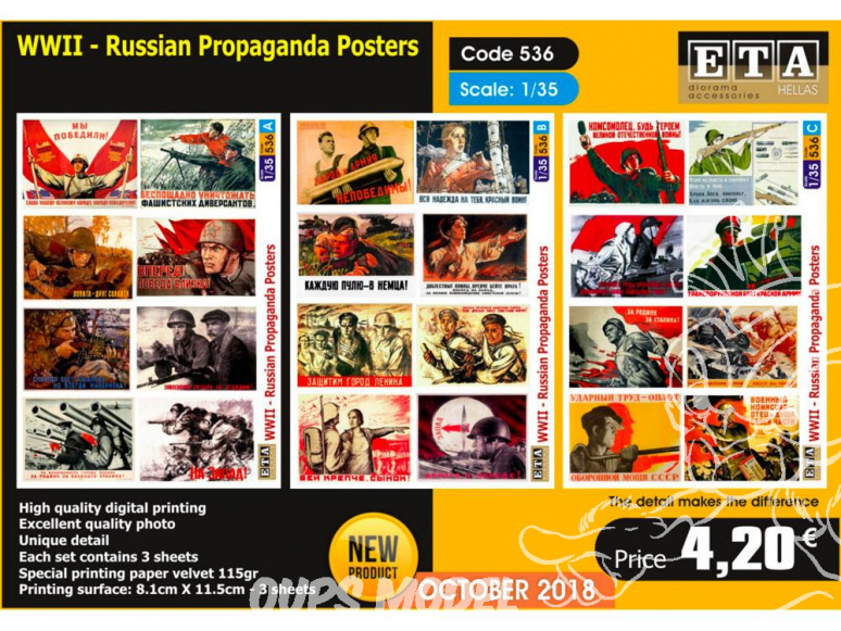 ETA diorama 536 Poster de propagande russe WWII 1/35